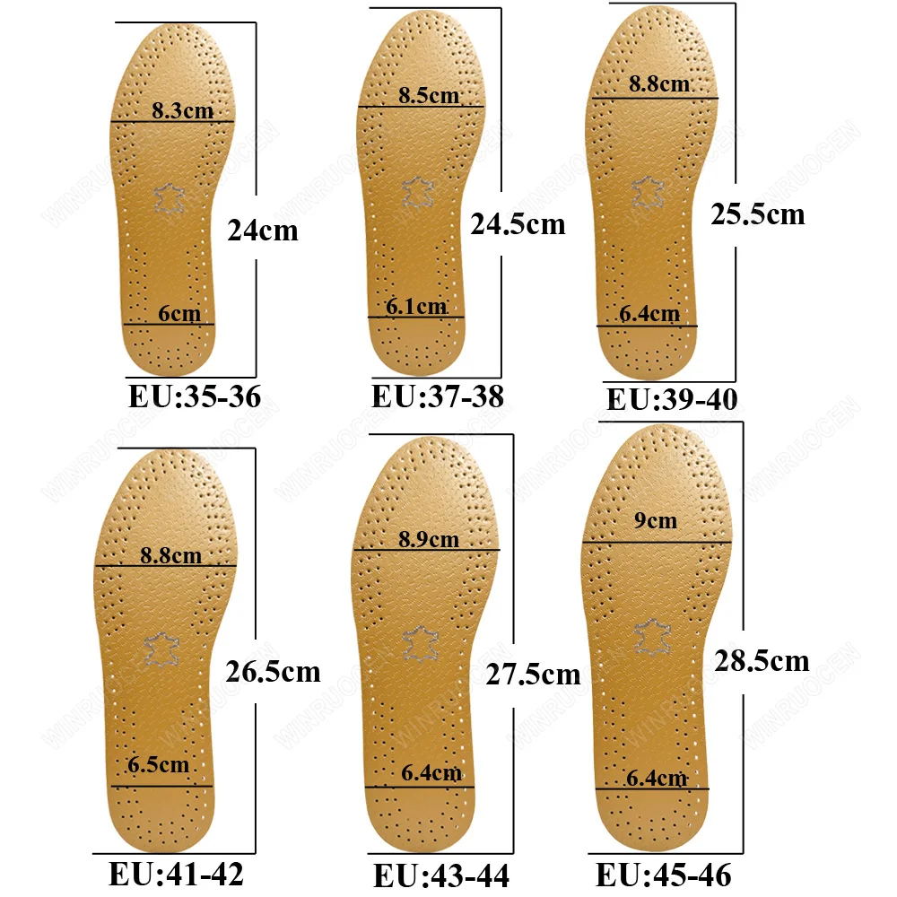 Leather Men Women Insoles Orthotic Summer Shoes Non-Slip Wear-Resistant Sweat-Absorbent Breathable Flexible Delicate Pad Insert
