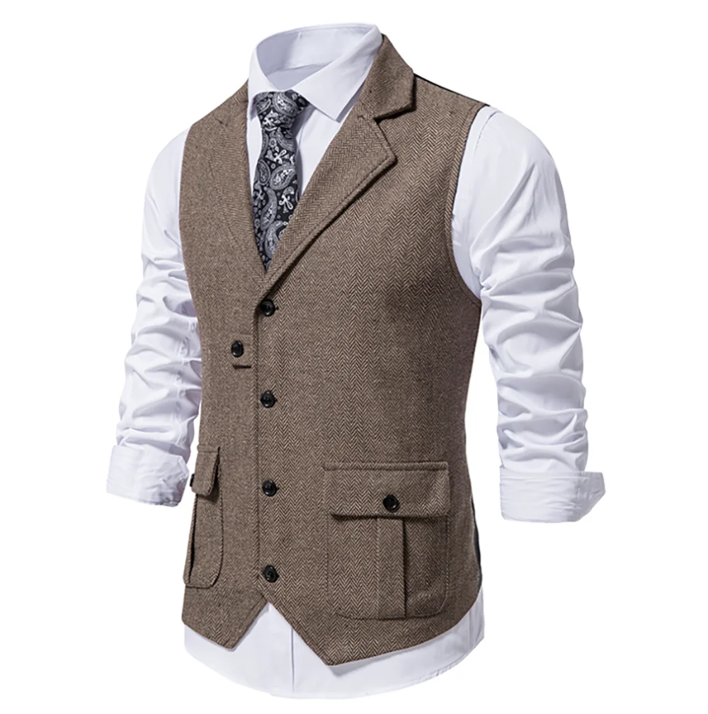 2024 Spring and Autumn New Men's Single-breasted Casual Suit Vest Design High Quality Men's Vest