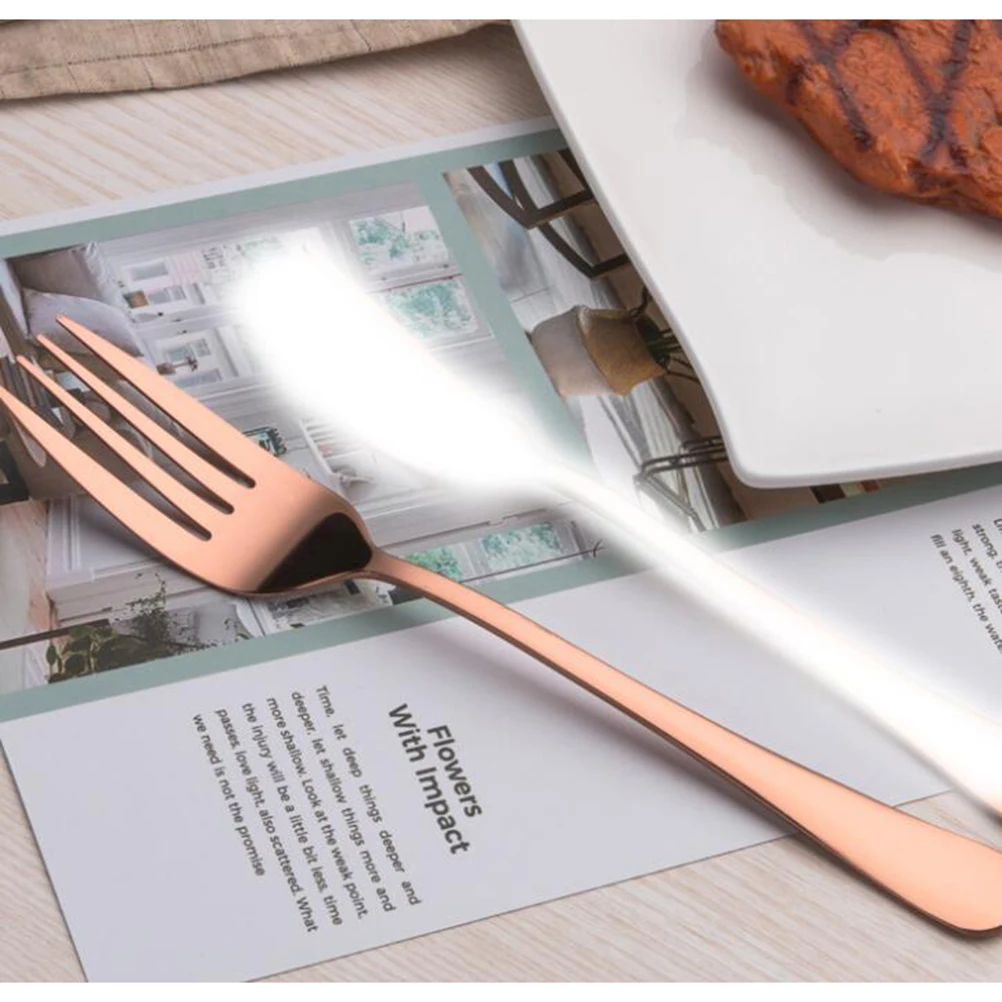 

5 Pcs Cutlery Spoon Set Serving Utensils Flatware Silverware Tableware Dinner Forks