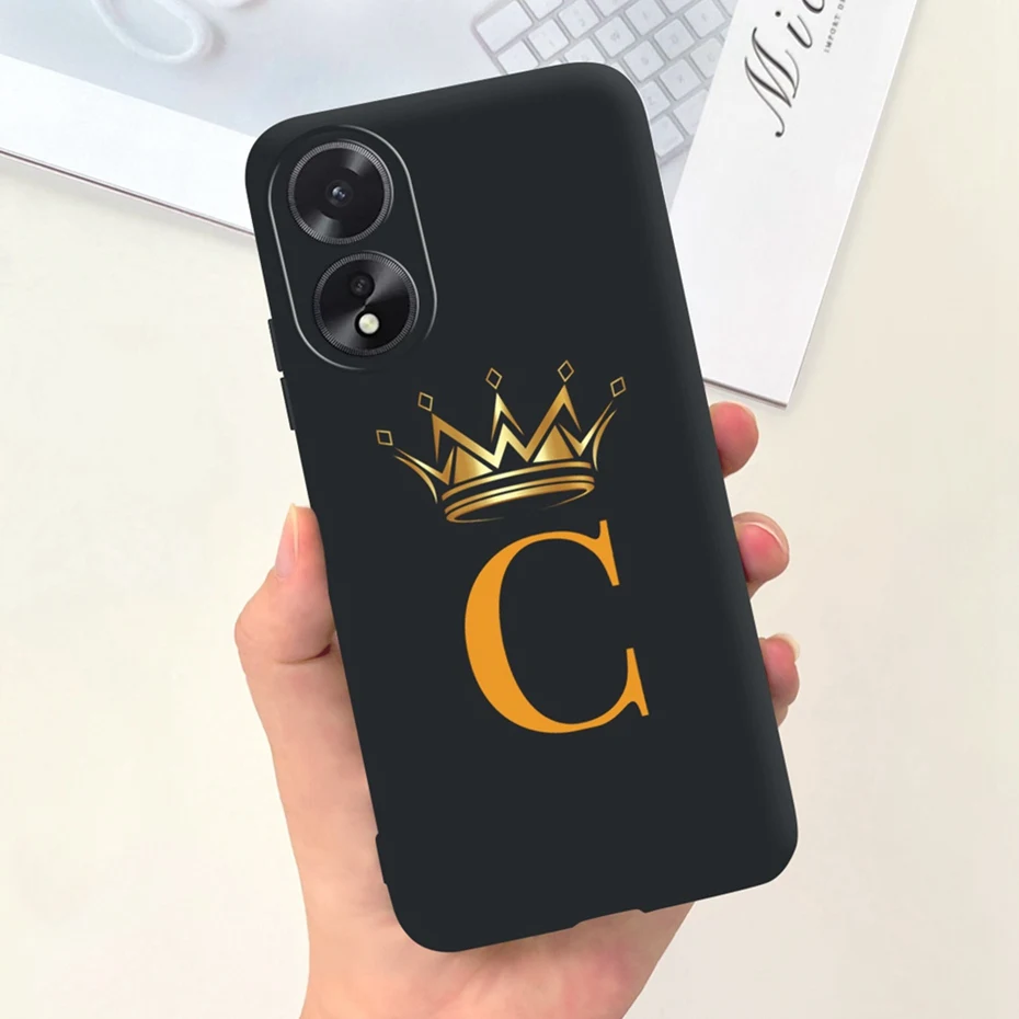 حافظة لهاتف OPPO A18 A38 2023 على شكل تاج ساكورا الأولي لهاتف oppo A38 A18 4G غطاء خلفي ناعم من السيليكون باللون الأسود والوردي