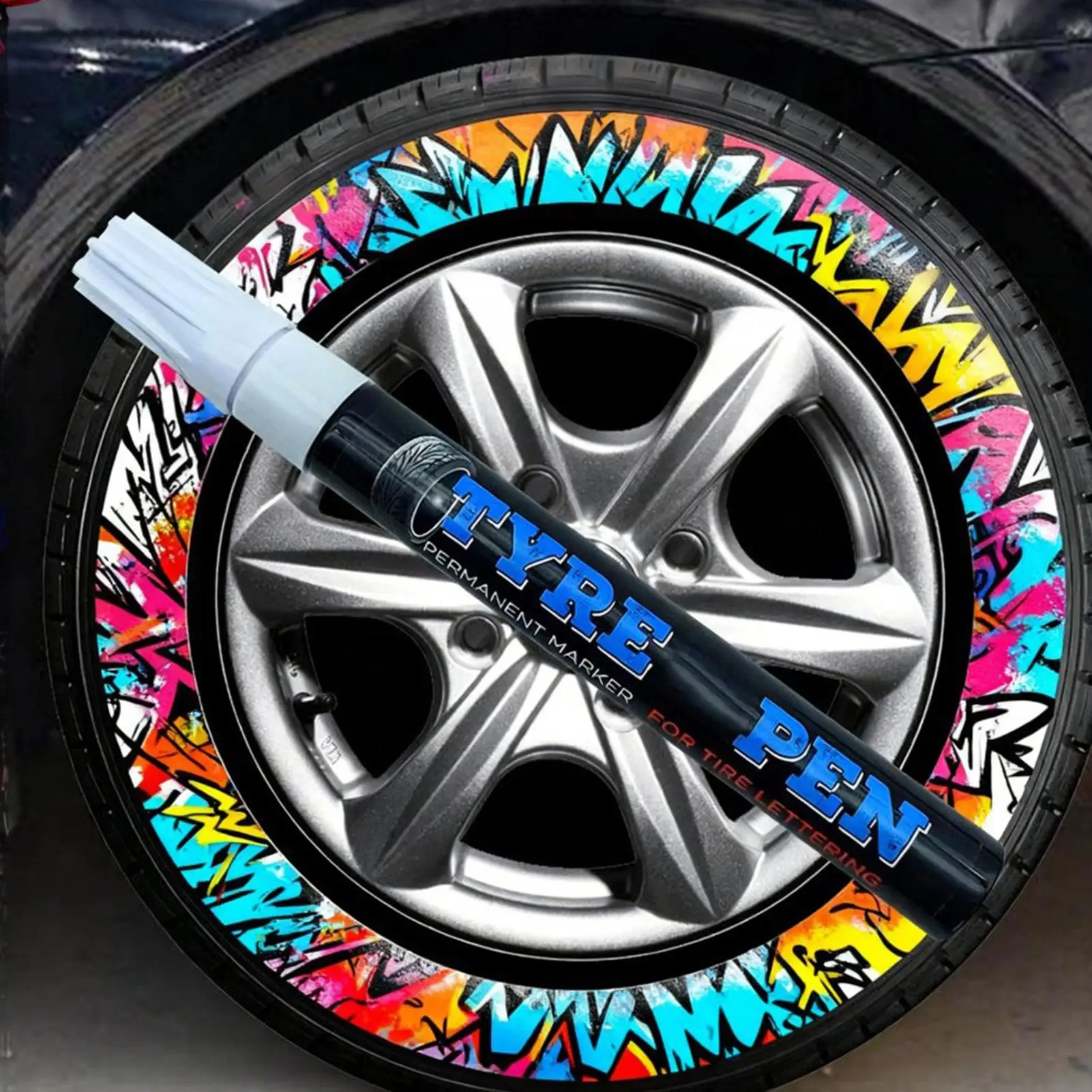 Tire Lettering Paint Pen Permanent Weatherproof Erasable Tyre Drawing Marker Wheels Paint Tires Drawing Pen For Vehicle