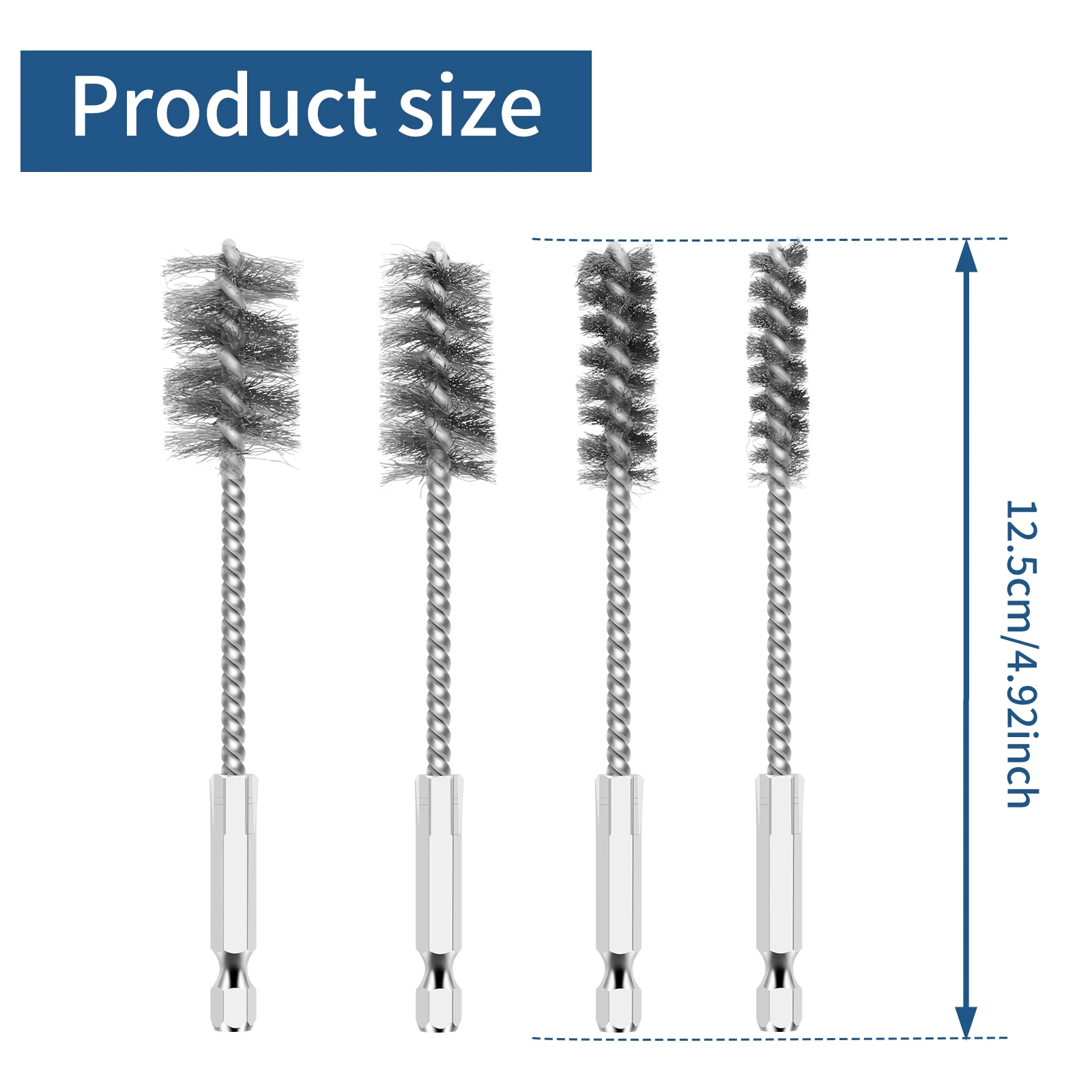 8Pcs Shank Wire Brushes Rust Removal Paint Stripping & Polishing Heavy-Duty Corrosion-Resistant Brushes for Drill Impact Driver