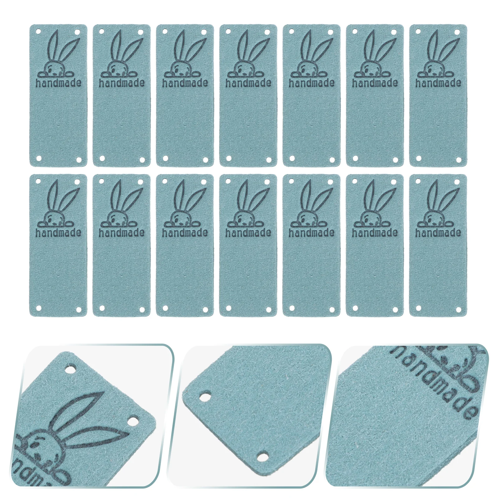 

100 Pcs Embossed Suede Tags Handmade for Sewing Clothing Labels Hang Diy Accessories Name Clothes Knitting Bags