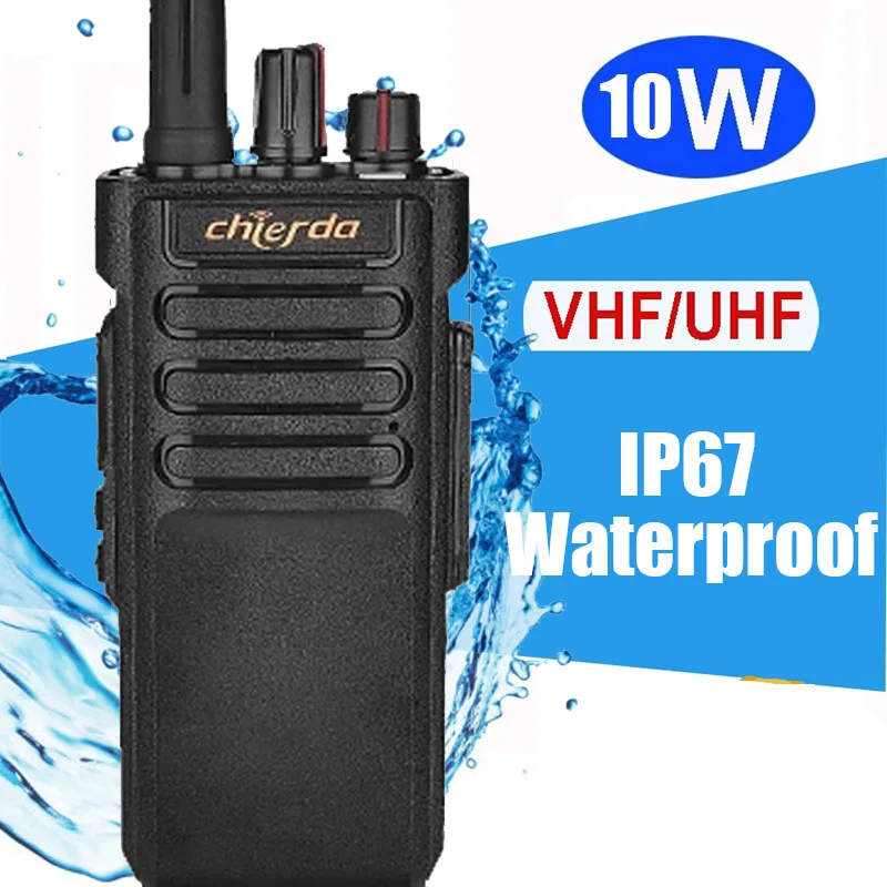 High Power 10 Watt Radio VHF UHF 10 km Talk Range Walkie Talkie IP67 Waterproof Portable Communication Two Way Radio