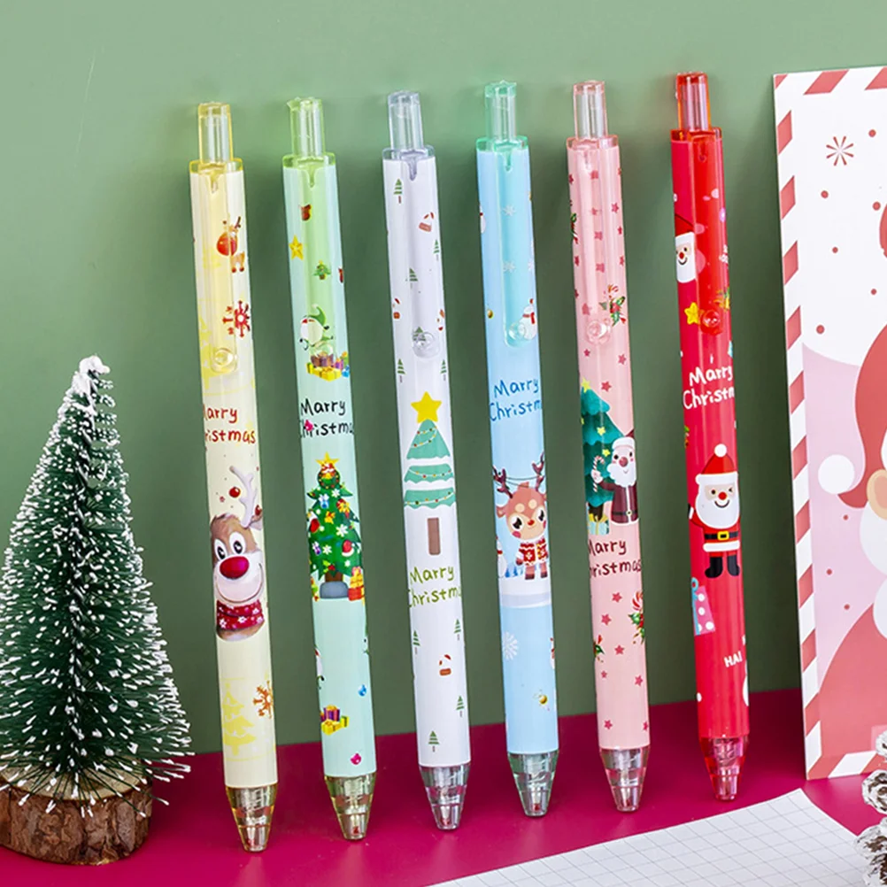 24 Pcs Christmas Gel Pen Portable Sign Pens Cute Gifts Writing for Students Signature Universal Adorable