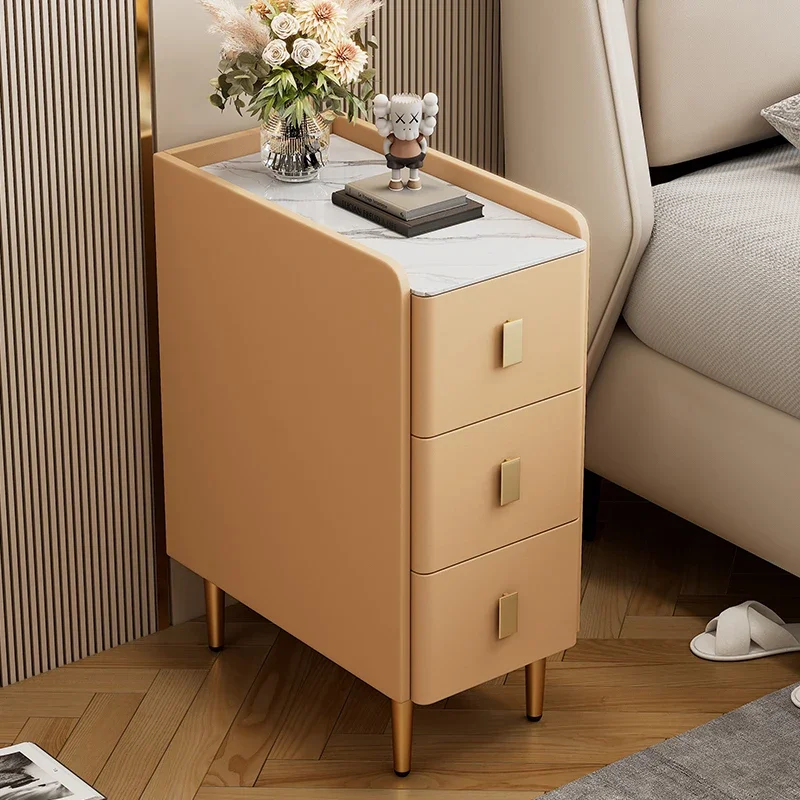 Cream wind solid wood bedside table, bedroom simple modern bedside table, small ultra-narrow 20cm mini