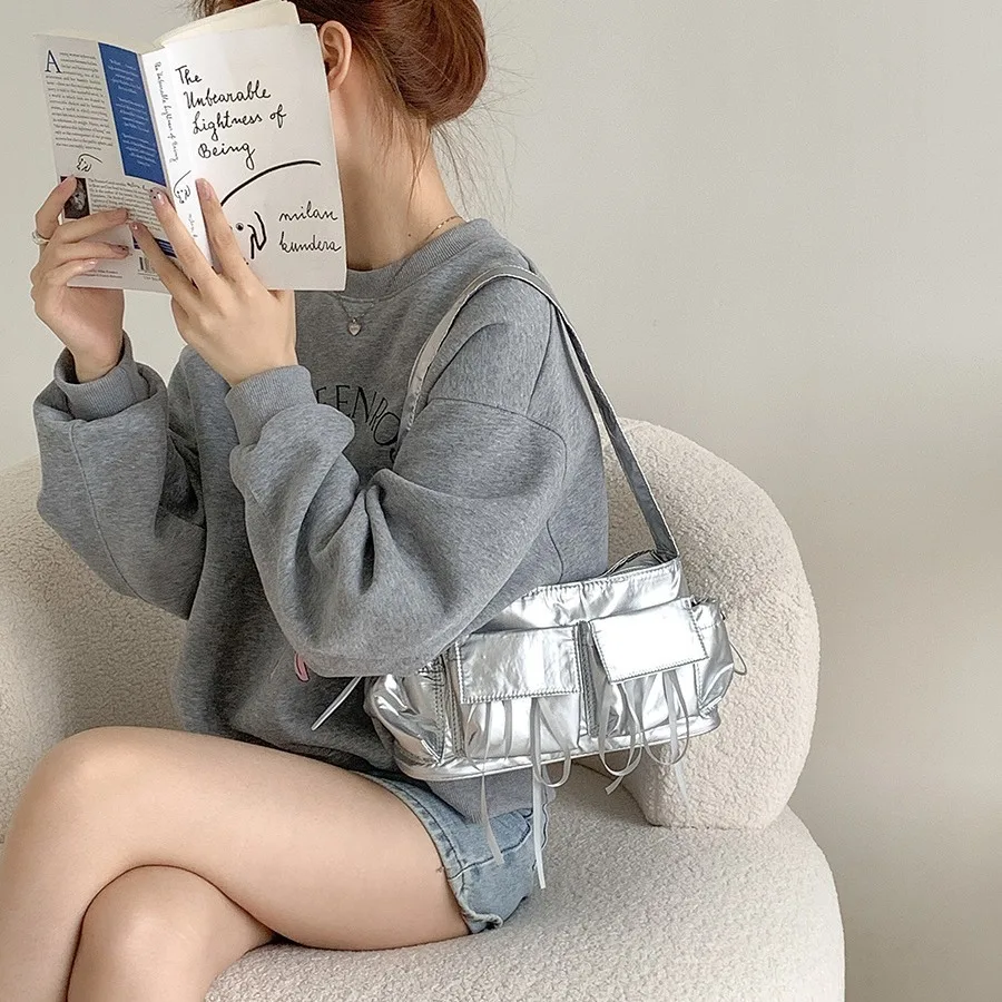 

Летняя новая модная нейлоновая сумка для подмышек с несколькими карманами, легкая повседневная автостопом на плечо, студенческие сумки на плечо для поездок на работу