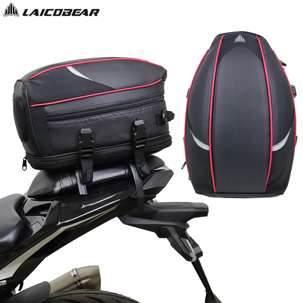 Waterproof Motorcycle Backpack Moto Tail Bag Motorcycle Rear Seat Bag Large Capacity Motorbike Travel Luggage Saddle Bag