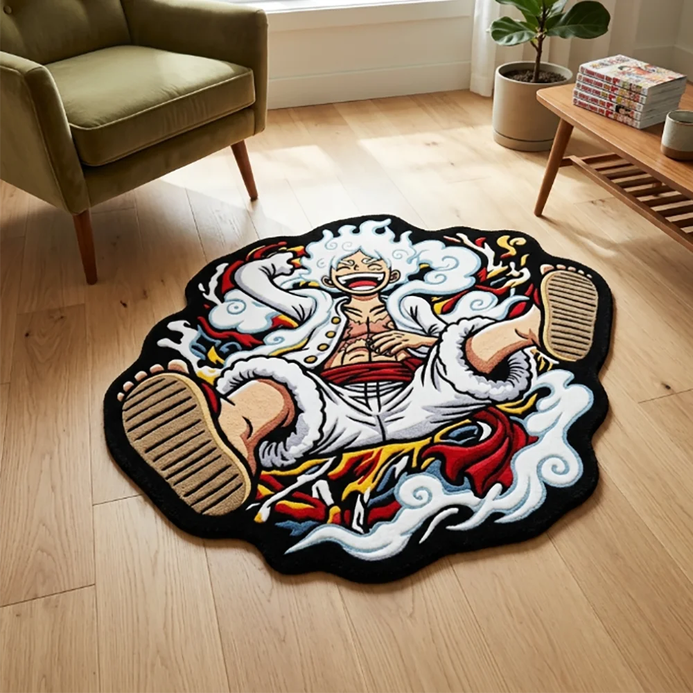 

One Piece Carpet Luffy Gear 5 Nika Anime Area Rug - Print Soft Anti-Slip Floor Mat for Gaming Room Bedroom Decor