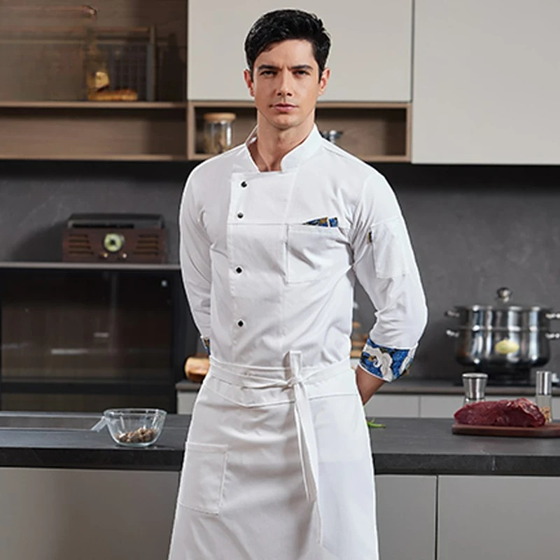 Giacca da cuoco Uomo Donna Manica corta lunga Camicia da cuoco da ristorante Uniforme da cameriere da cucina