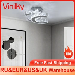 Modern K9 Crystal Ceiling Lamp Led For Dining Room Stainless Steel Ceiling Lamp Light Fixture Kitchen Lighting Lustres Luminaire