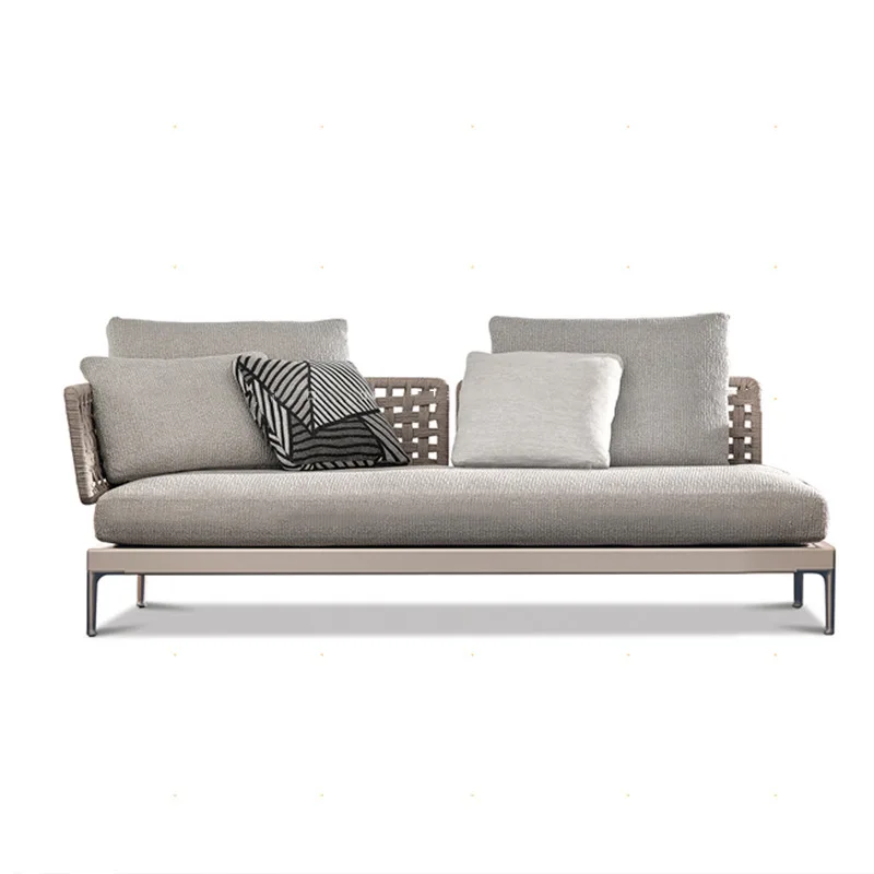 

Outdoor, rattan, sofa combination, Nordic, villa, courtyard, leisure solid wood furniture balcony waterproof and sunscreen