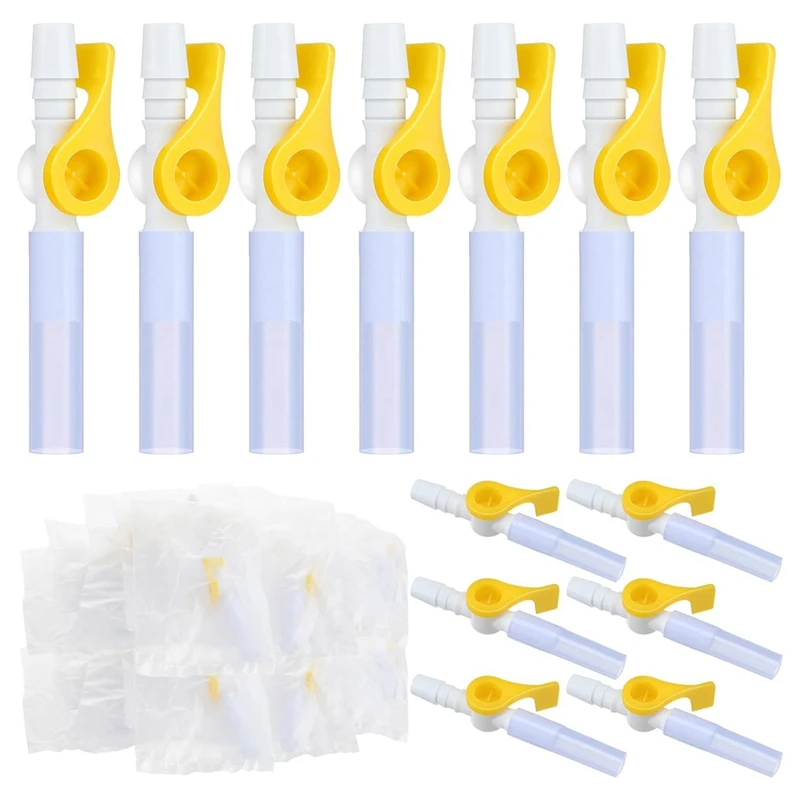 15 Pack Catheter Valve Urine Drainage Catheter Bag Valves with Smooth Edges and Silicone Tubing