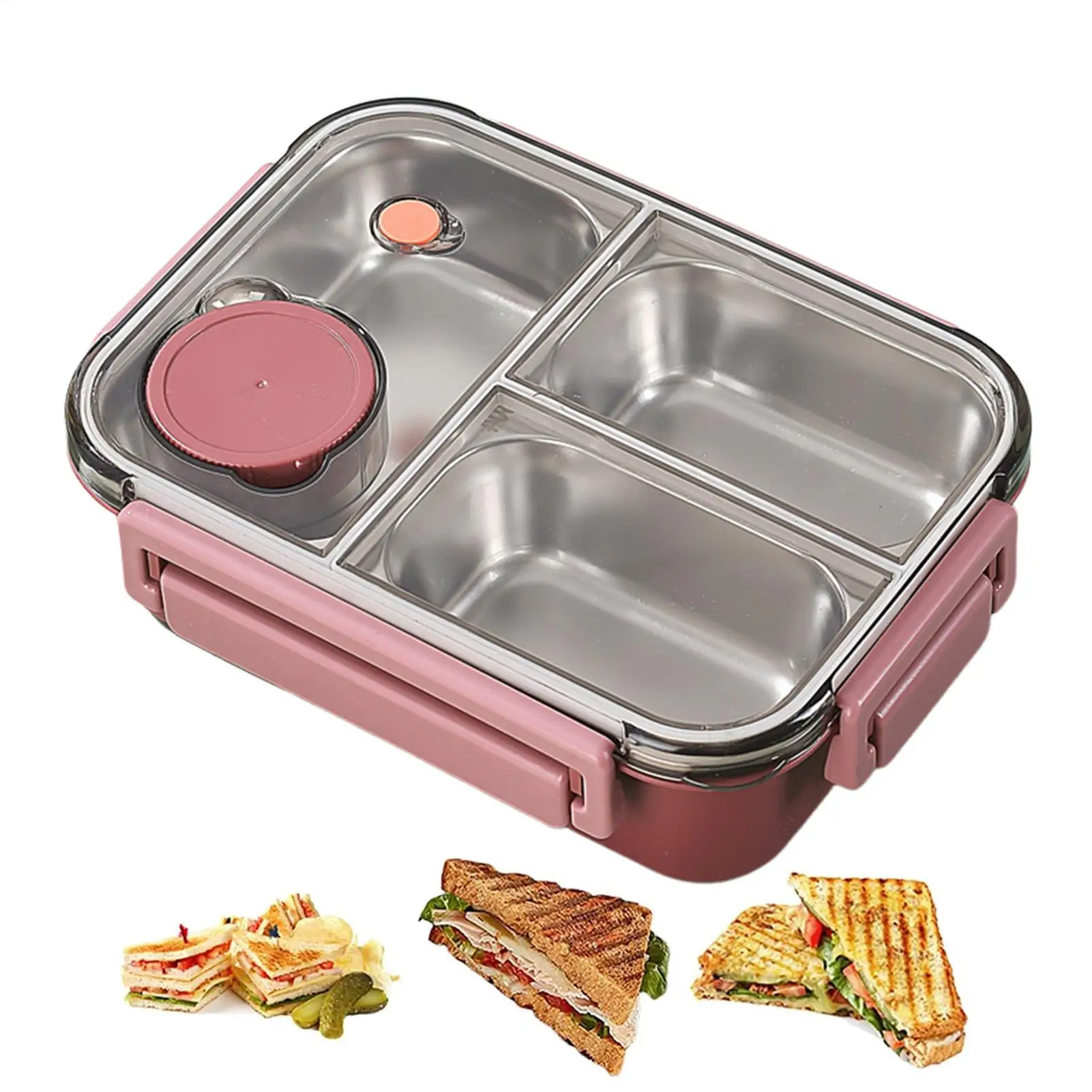 Tragbare Lunchbehälter, große Kapazität, Lunchbox, Edelstahl, Lunchbox, Salatbox, Lunchbehälter, Lebensmittelaufbewahrungsbehälter