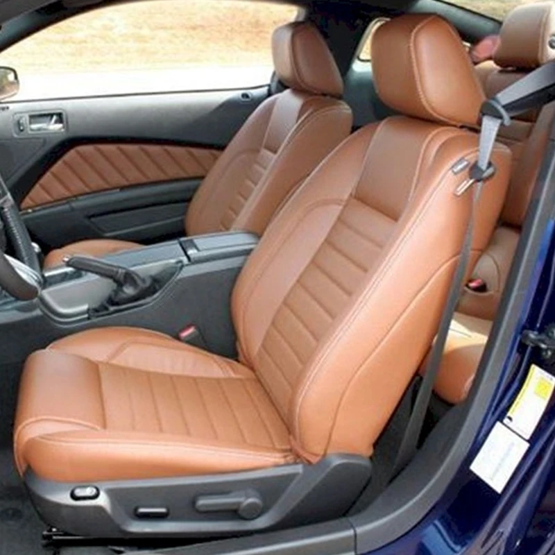 Custom Fit for 2012-2014 Mustang Coupe Car Seat Covers Full Set Durable Nappa Leather in middle for Ford Mustang