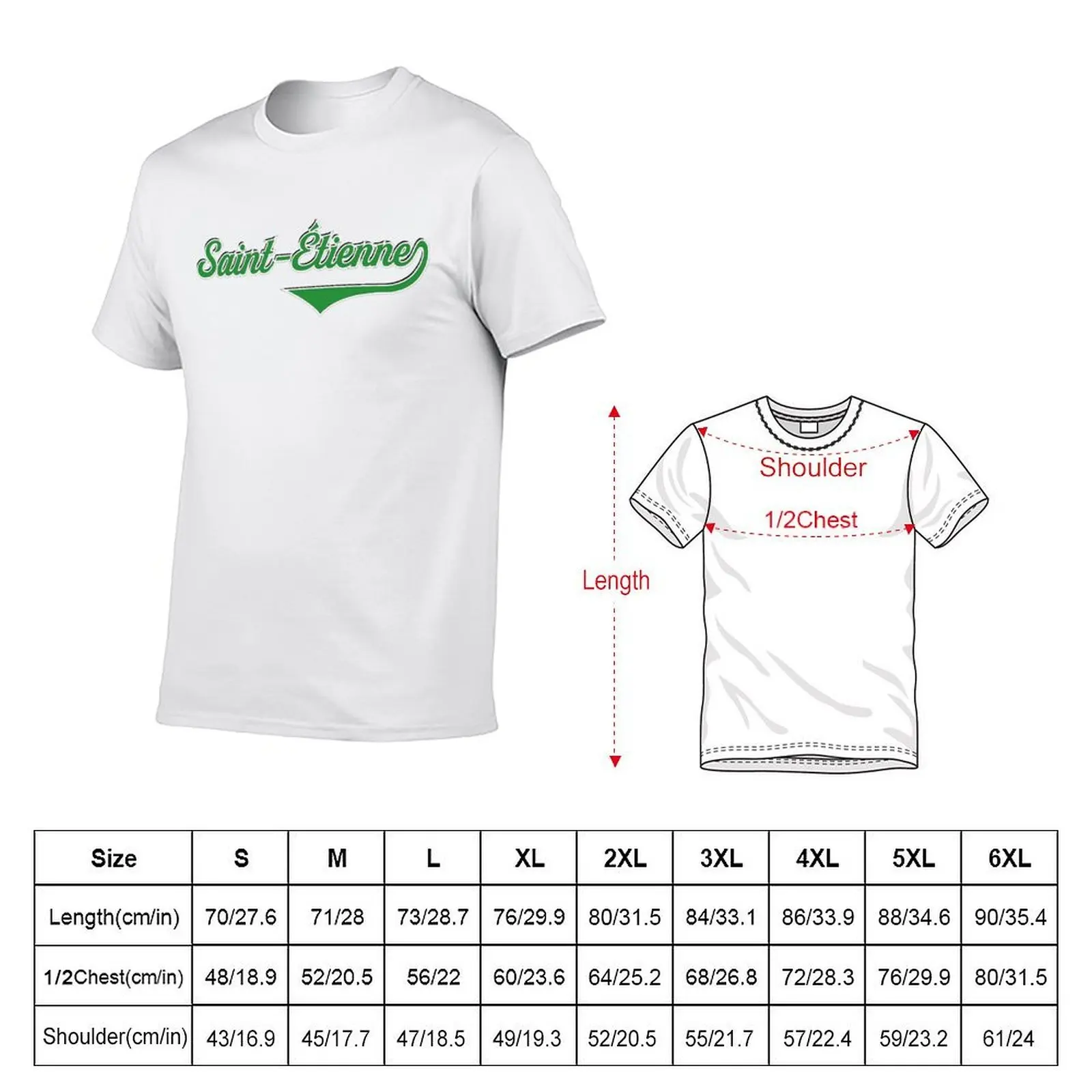سانت اتيان - سانت اتيين - فرنسا - خمر الرياضة الطباعة تي شيرت أنيمي تي شيرت للرجل تي شيرت القطن 100% تي شيرت