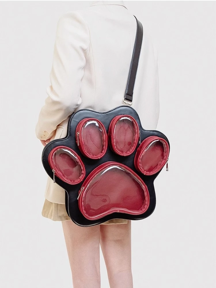 New Multi-pain Layer Cat Paw Japanese Cute Girl Ulzzang Ita Bag Fashionable Large Capacity Crossbody Backpack Y2K Itabag