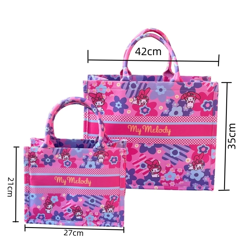 Sanrio Hello Kitty Feltro Bolsa Dos Desenhos Animados para As Mulheres, Design Kawaii, Sacola de Viagem, Sacos de Alça Superior, Bolsa de Grande Capacidade, Y2K