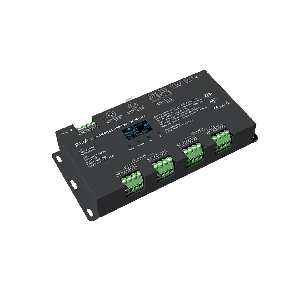 Skydance D4 D4-E D4-P D4-XE D5 D12 D24 D12A DMX Decoder Numeric RF Control /Din Rail/Multiple Dimmer PWM For LED Strip Lights