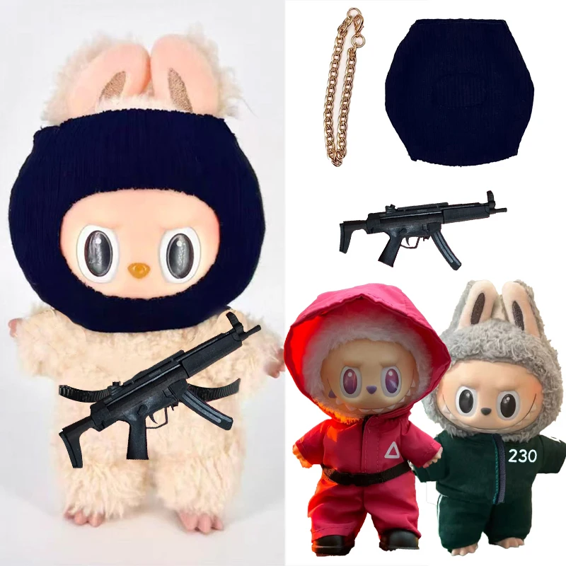 For Labubu Doll Interchange Jacket Clothing Toys Korean Kpop Idol Doll Squid Jumpsuit Cosplay Clothes Dollhouse Accessories