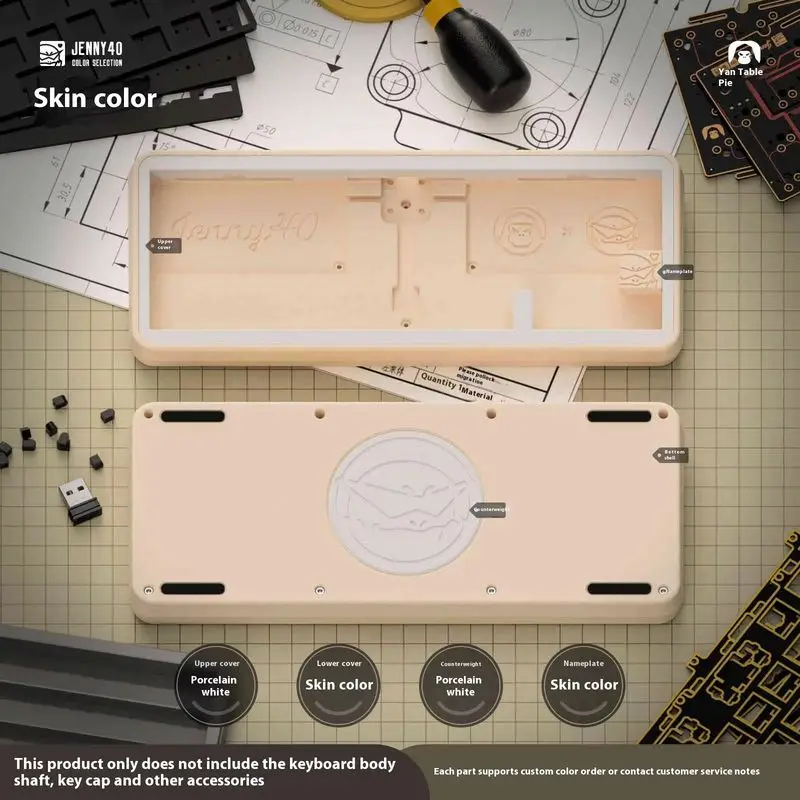 NEW Jenny40 Customized Mini Mechanical Keyboard Kit 40% Layout Three Mode Wireless QMK VIA VIAL 2000mAh Hot Swap Gasket Gift PC