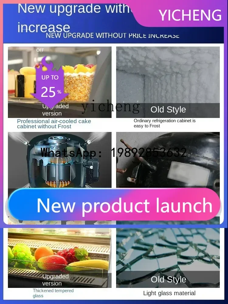 Cake Counter Refrigerated Display Cabinet Commercial Fruit Cooked Dessert Fresh Cabinet