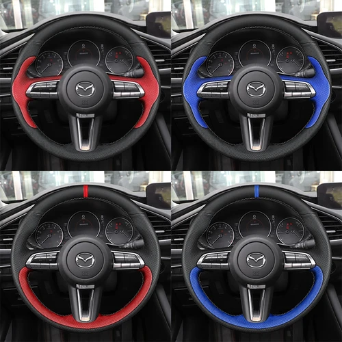 Imagen 2 del producto Protector para volante de coche personalizado DIY 100% apto para Mazda 3 Axela 2019 2020 2021 CX-30 MX-30 2020 2021 accesorios de Interior de coche