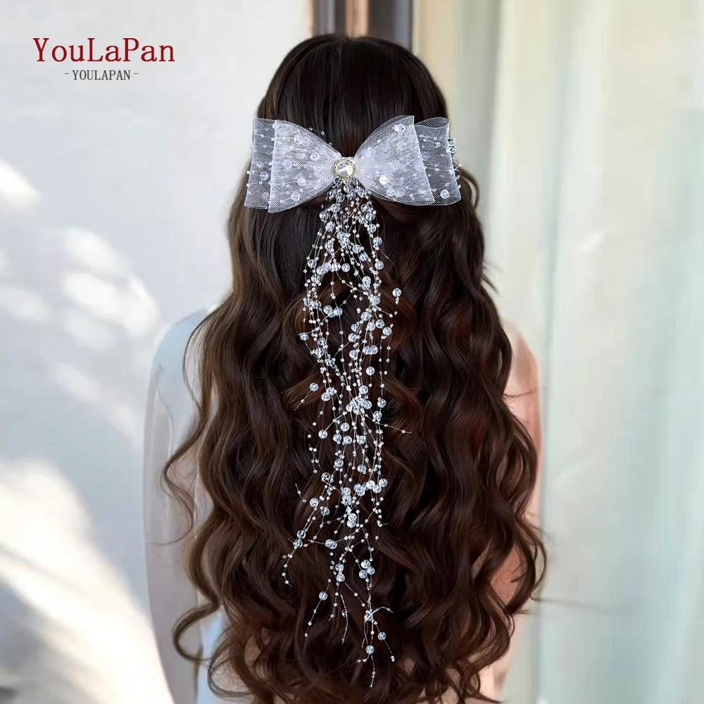 

YouLaPan Wedding Bride Hair Clip Crystal Headpiece Bridesmaids Headwear Women Styling Accessories Handmade Headdress HP941