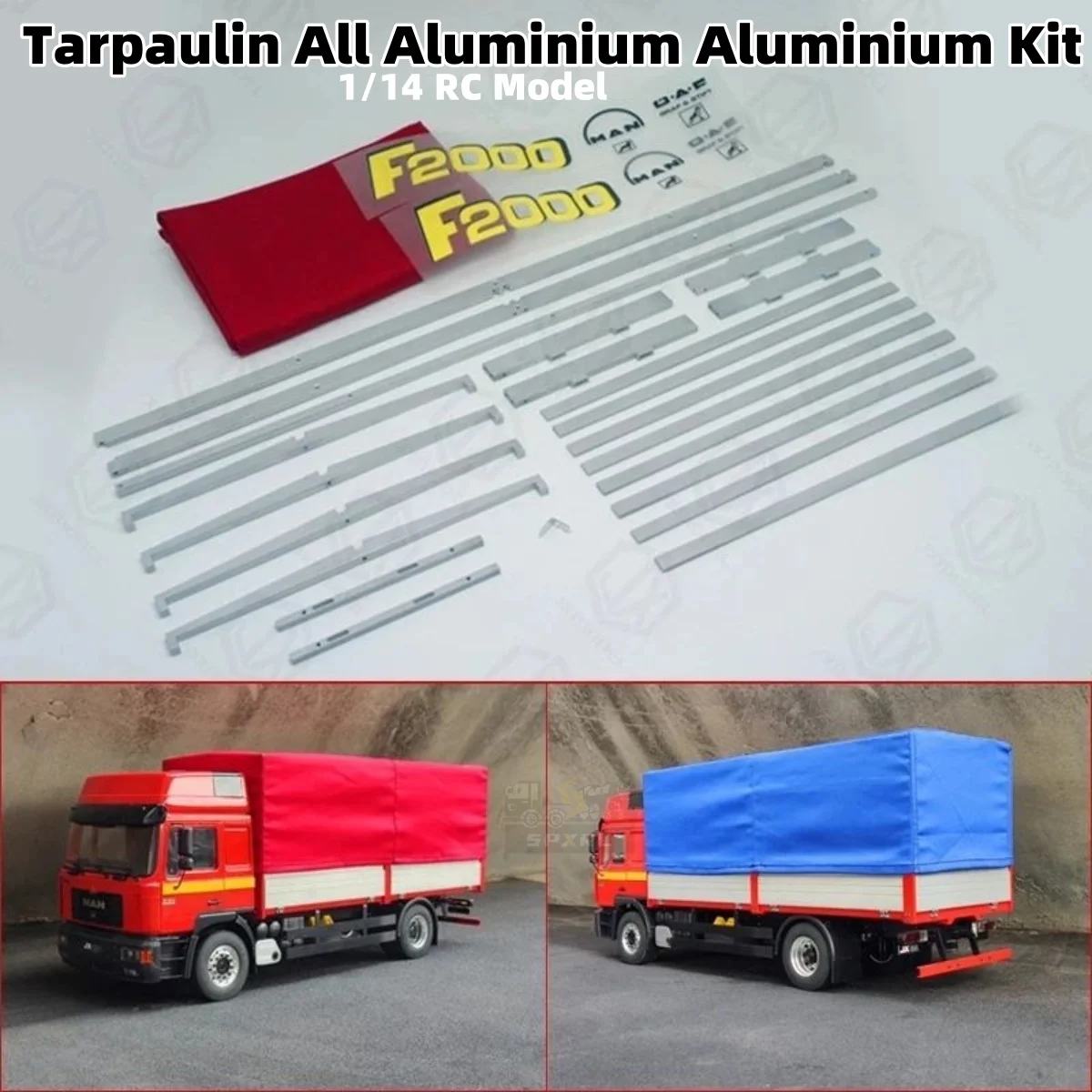 

Металлическая тележка для забора, полный брезент для прицепа, полностью алюминиевый комплект обновления 1/14 для Tamiya RC Truck Самосвал Scania 770S Benz F2000 Diy Car