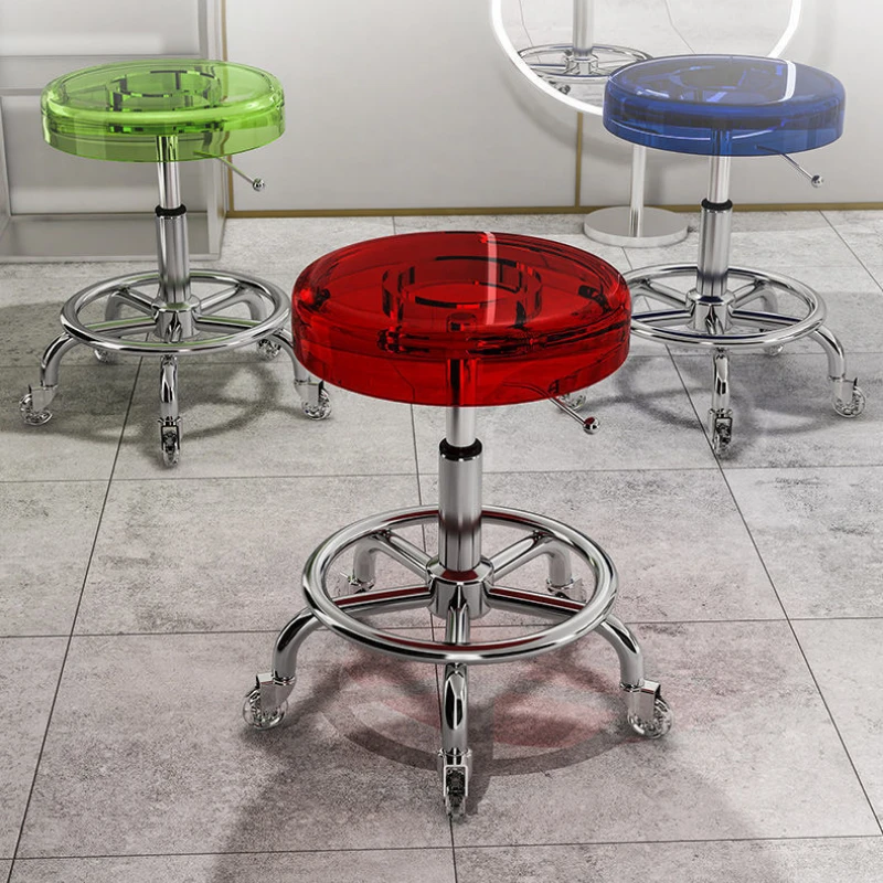 Klein Blue Beauty Stool Large Salon Chair for Barbershop or Beauty Salon Hairdresser's Lift Bench Modern Big Seat