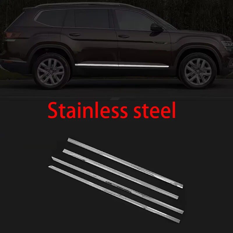 For Volkswagen Atlas Teramont 2018-2023 Stainless steel Chrome Stainless Side Door Body Anti-Scratched Protector Molding Trim