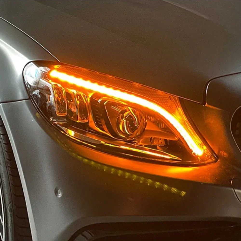 Автомобильные фары для Benz C-Class W205 2015-2021, автомобильные передние фонари в сборе, обновление светодиодов, высокая конфигурация, ближний свет, инструменты дальнего света