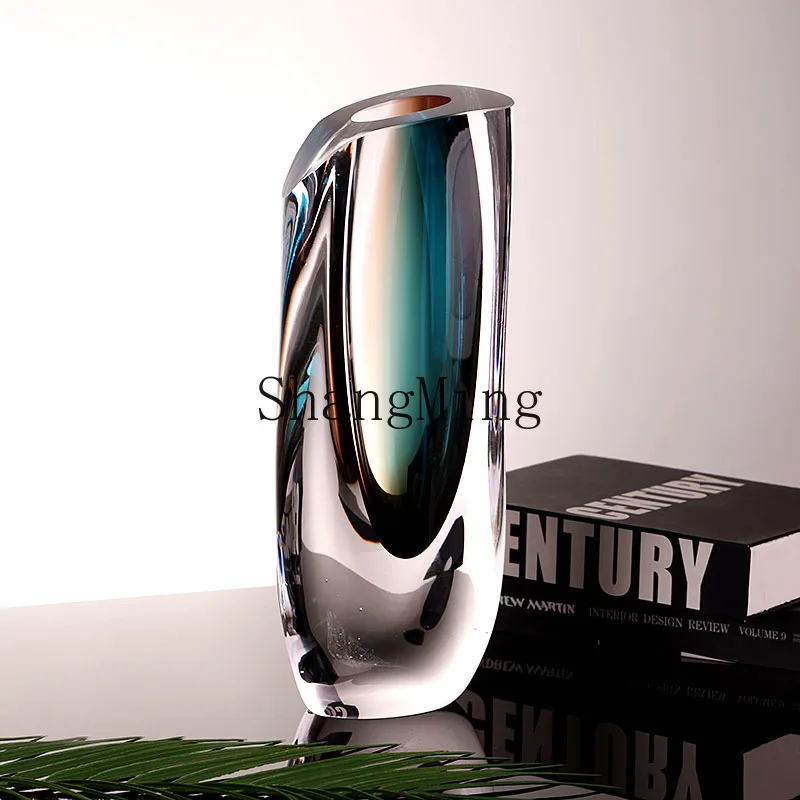 

SM modern light luxury vase ornament crystal glass flower ware living room home decoration vase