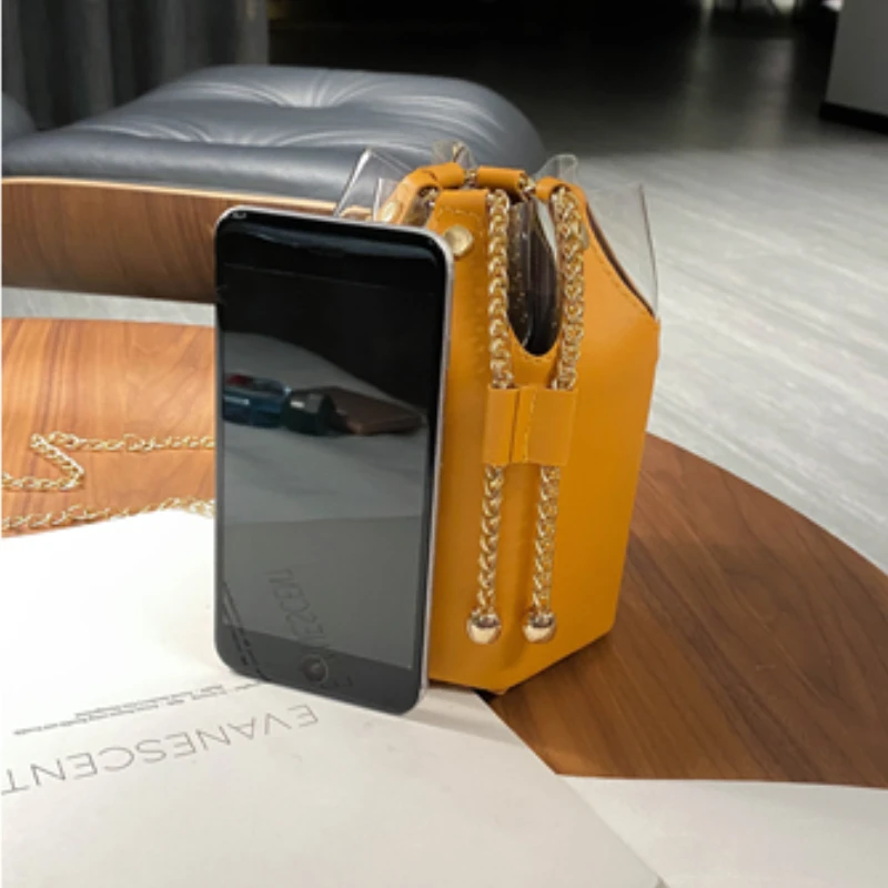 NEW Bucket Bag Phone Pouch Purse Shoulder Bag Trend Art Geometry Design All-match Solid Color PU Leather Crossbody Bag Handbag