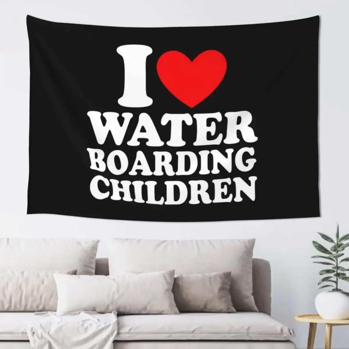 

I love water boarding kids I heart waterboarding funny cute valentines day Tapestry Decor For Room Mushroom Tapestry