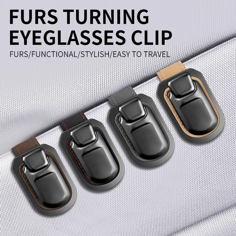 Universal Multifunction Suede Car Sun Visor Eyeglass Holder Glasses Storage Clip Sunglasses Holder Latest button style For Car