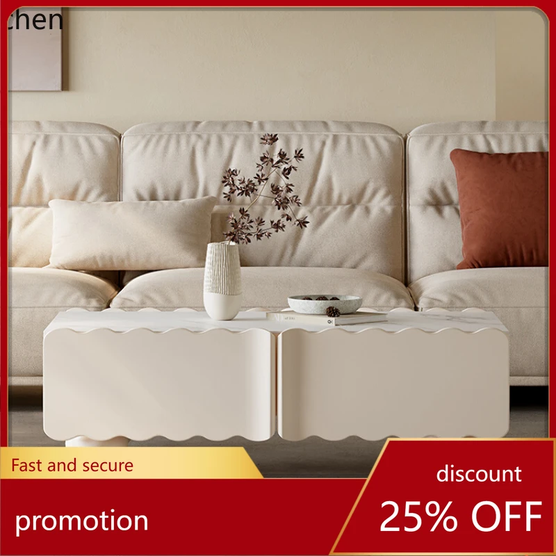 

ZML cloud rock slab coffee table living room home cream style high-end square coffee table home decor