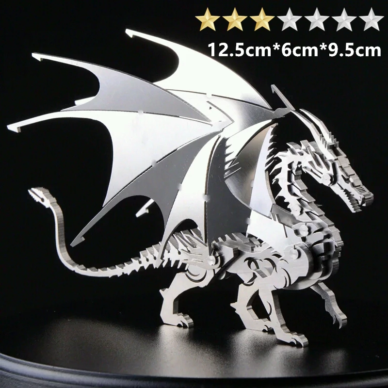 

3D DIY High Quality Steel Warcraft Metal Stainless Steel Assembly Kit Model Charizard Decoration Gift