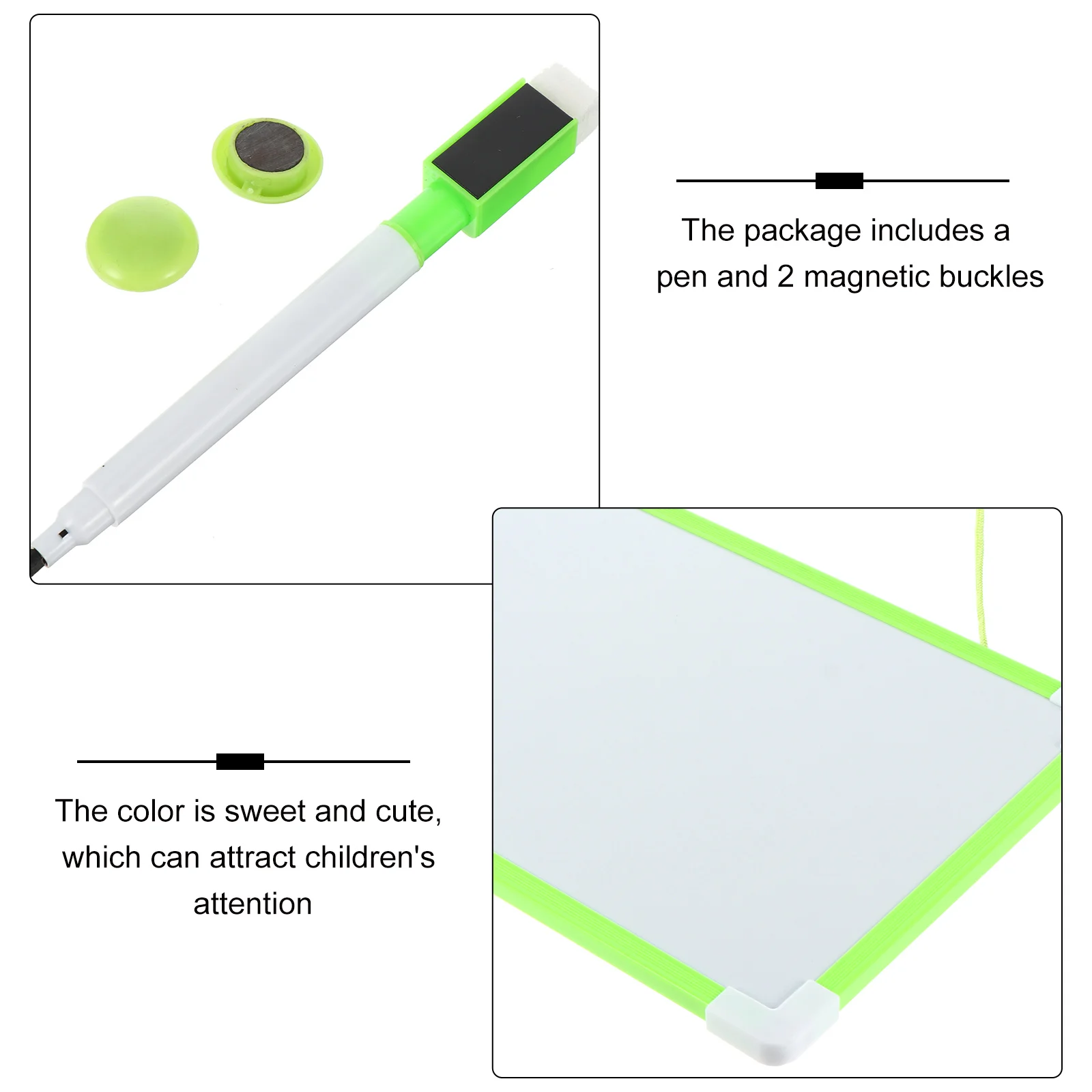 Petit tableau blanc effaçable à sec, tableau blanc magnétique avec marqueur, mini tableau blanc double face portable