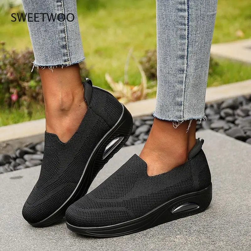 

Women's Spring Autumn Sneakers Non-slip Thick Sole Sports Mesh Loafers Walking Shoes