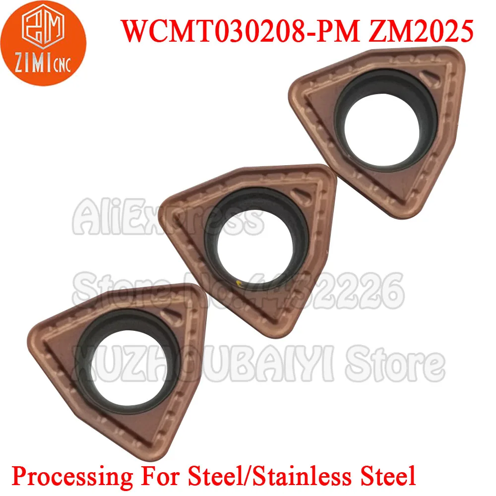 10pcs WCMT030208-PM ZM2025 WCMT030208 PM WCMT 030208 Carbide U Drill Inserts Indexable Turning Tools Cutter Lathe U-Drill Blade