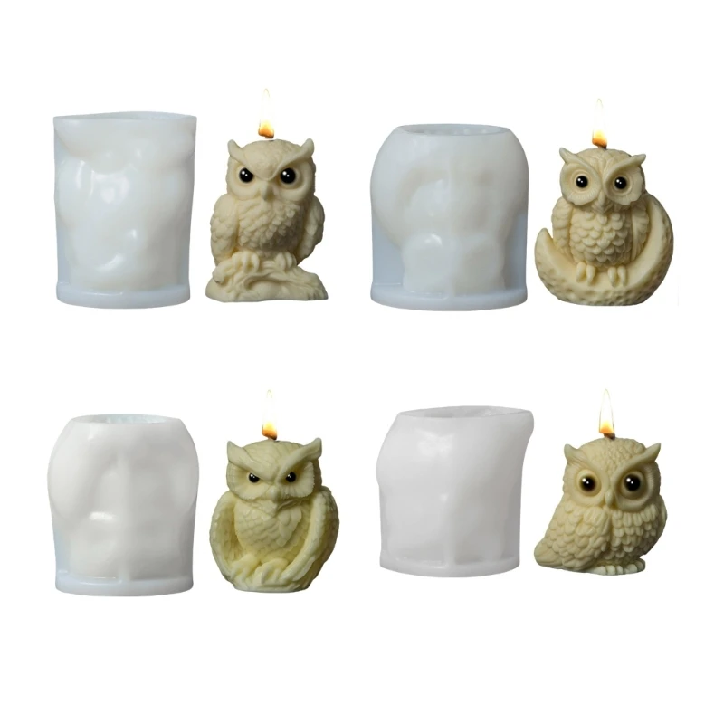 Flexible Silicone Mold Realistic Owl Figurine Crafting Mould Animal Theme Epoxy Resin Mold for Handmade Crafts