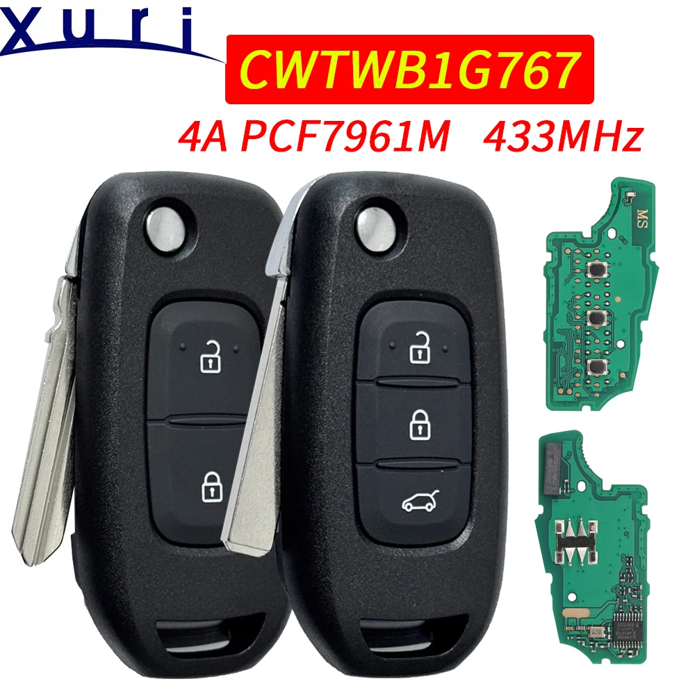 

Xuri 4AChip 433 МГц PCF7961M умный флип-автомобильный дистанционный ключ CWTWB1G767 для Renault Megane3 Logan2 Kadjar Captur символ Dacia Duster
