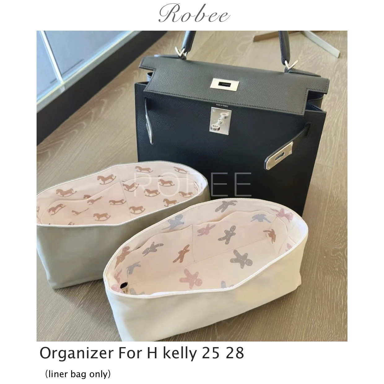 ROBEE For H kelly Organizer Insert 25 28 Waterproof Design quick-drying fabric Premium nylon Fits handbag innerbag  of Limited