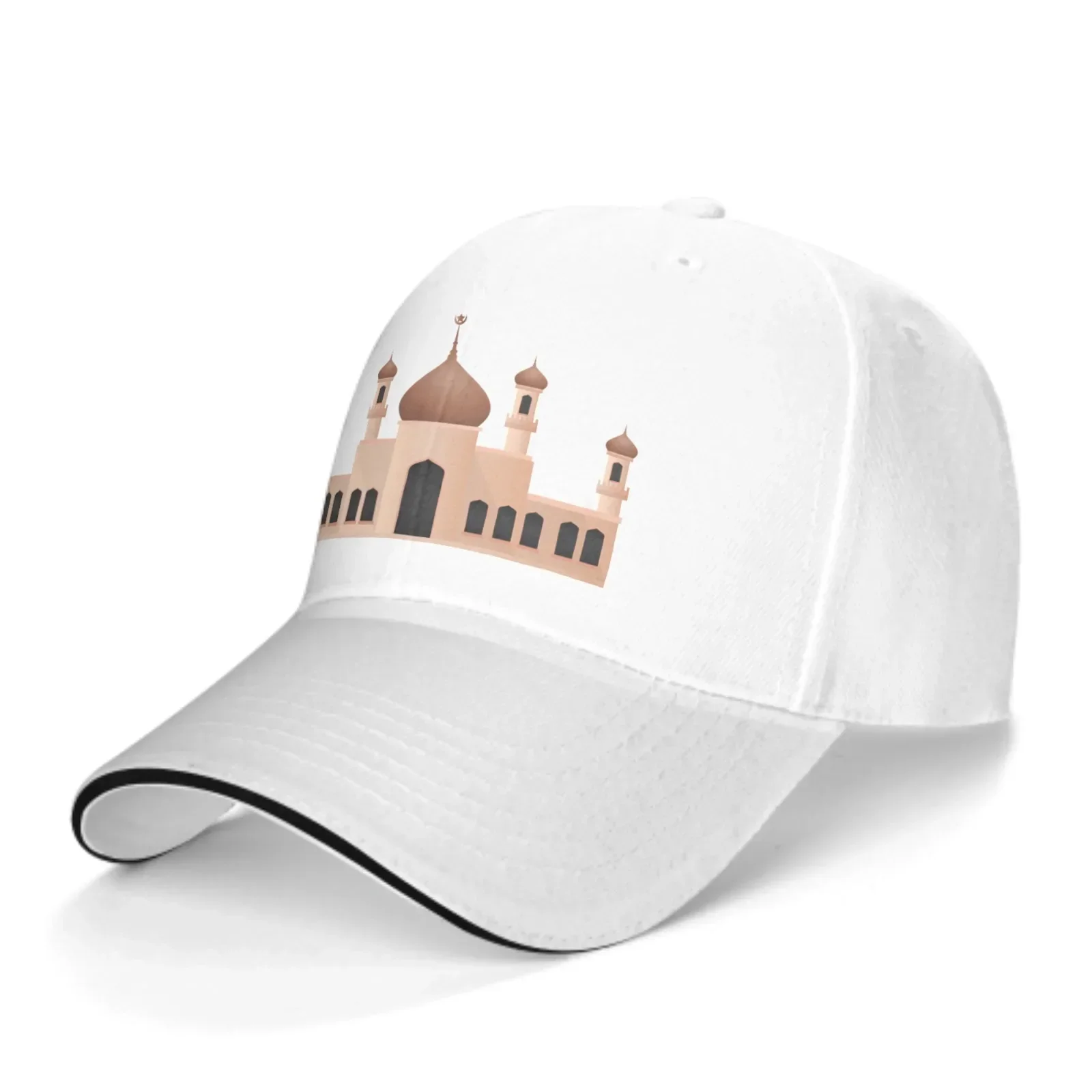 Mosque Adjustable Women Men Back Closure Caps Washed Sandwich Caps Sports Outdoor Baseball Hat