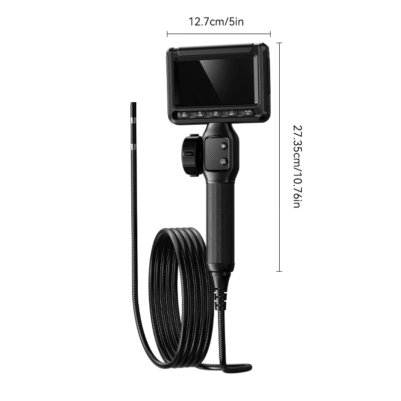 S23 Steering Lens Industrial Flexible Endoscope Camera 1080P Four Ways Borescope Articulating Probe with 4.3 Inches Screen 1m