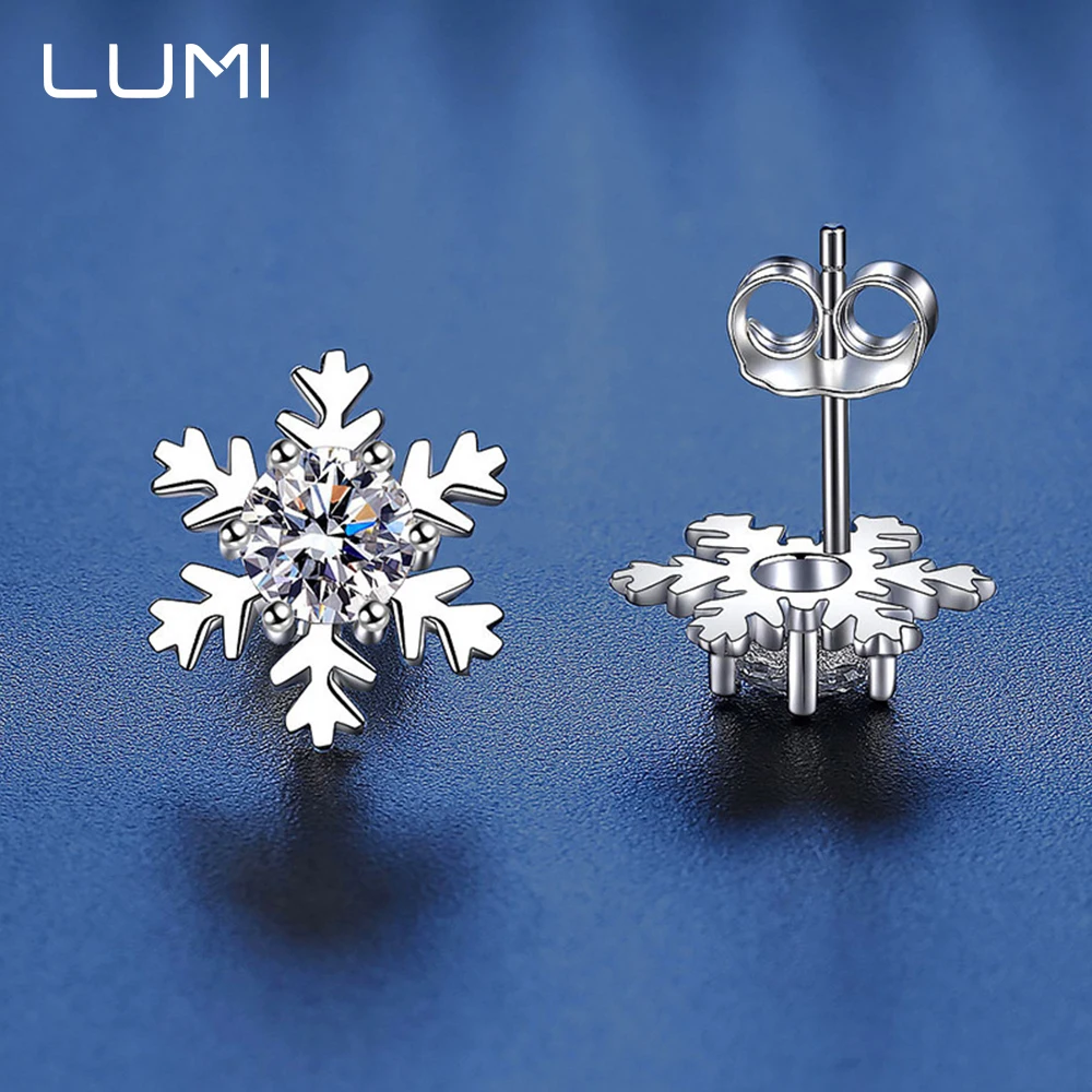 

Модные серьги-гвоздики из серебра 925 пробы со снежинками, муассанит 0,5 карата - супер красивые женские пряжки для ушей, роскошные вечерние свадебные украшения