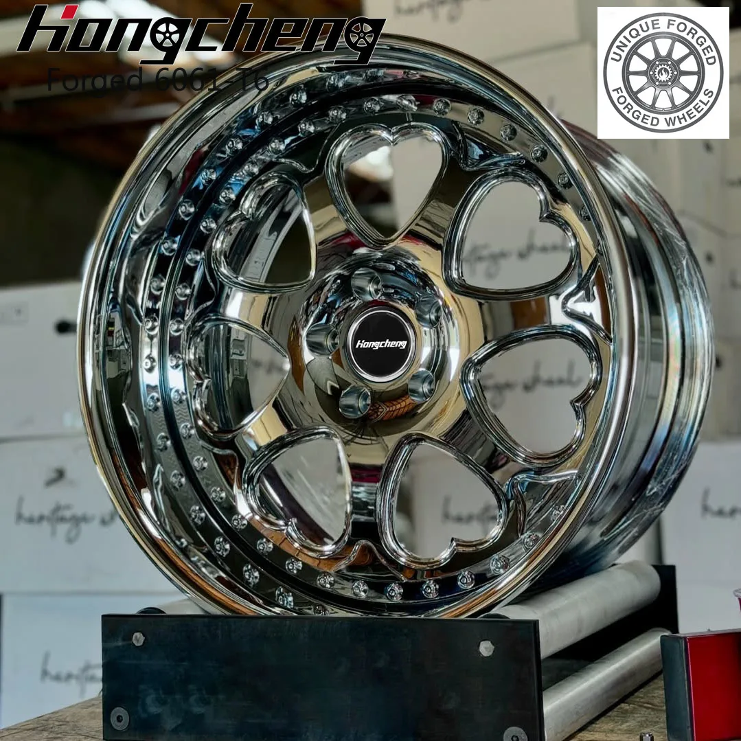 

2026 New Custom 2-piece 18 19 20 21 22 23 Inch 5x112 5x114.3 5x120 Heart Design Forged Performance Wheels