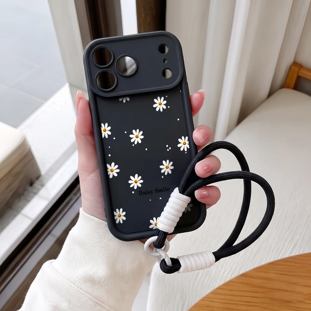 Handyhülle für Samsung Galaxy Note 20 S25 S26 Plus S24 S23 FE S25 S24 S23 Ultra A57 A07 5G Daisy Smile Lanyard Silikonhülle – Detail 3