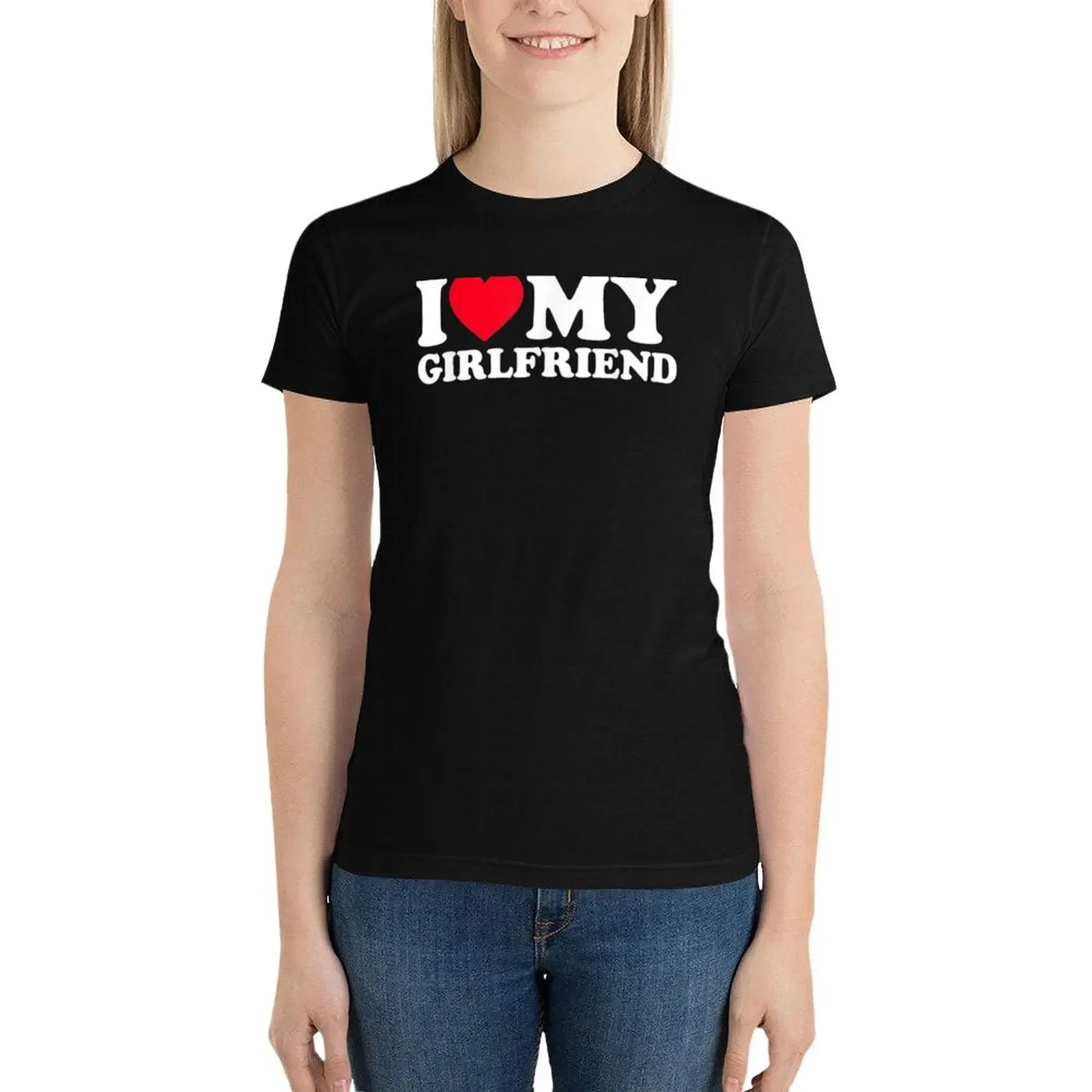 

I Love My Girlfriend Shirt I Heart My Girlfriend Shirt GF T-Shirt kawaii clothes Aesthetic clothing black t-shirts for Women